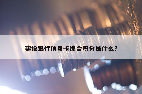 建设银行信用卡综合积分是什么？