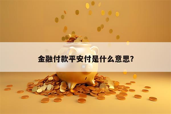 金融付款平安付是什么意思？