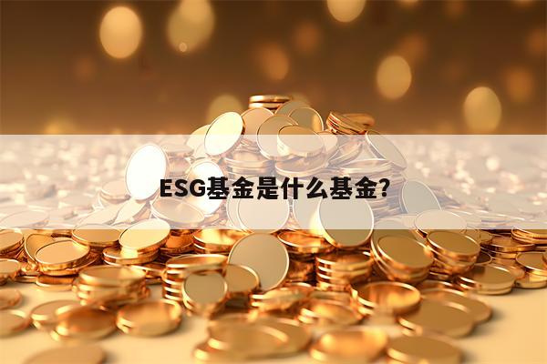 ESG基金是什么基金？