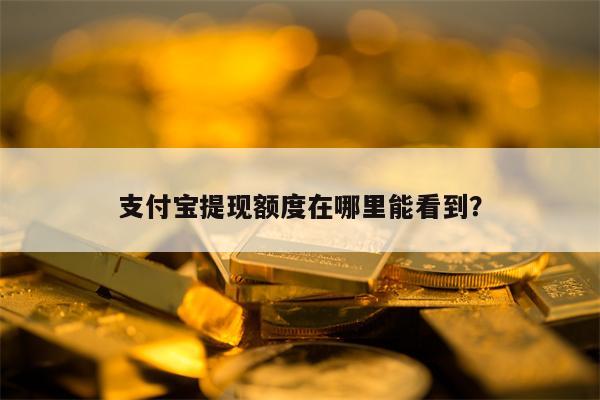 支付宝提现额度在哪里能看到？