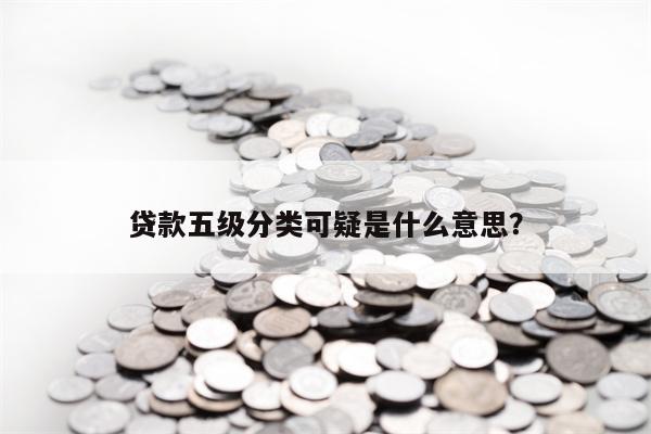 贷款五级分类可疑是什么意思？