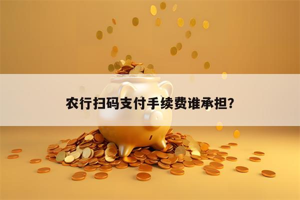 农行扫码支付手续费谁承担？