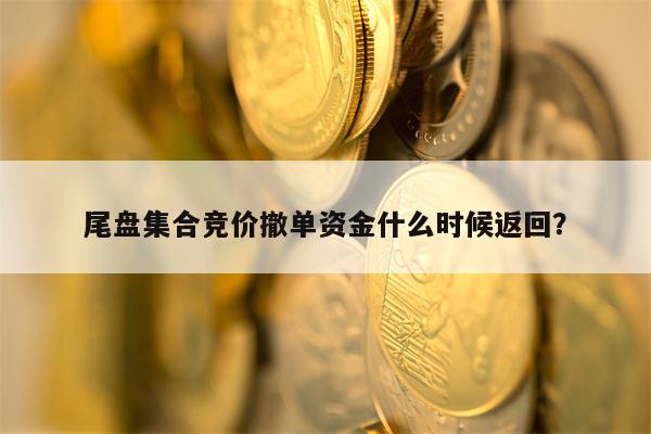 尾盘集合竞价撤单资金什么时候返回？