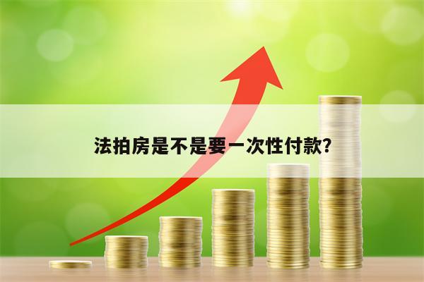 法拍房是不是要一次性付款？