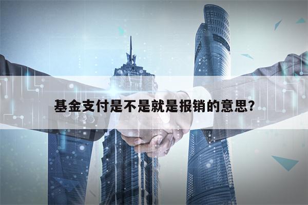 基金支付是不是就是报销的意思？