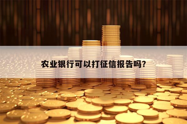 农业银行可以打征信报告吗？