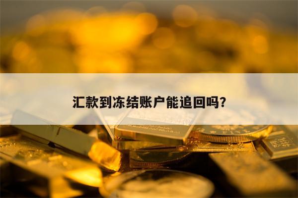 汇款到冻结账户能追回吗？