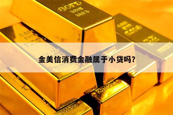 金美信消费金融属于小贷吗？