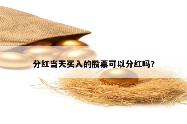 分红当天买入的股票可以分红吗？