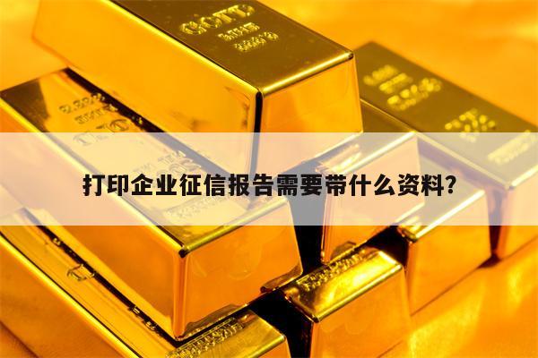 打印企业征信报告需要带什么资料？