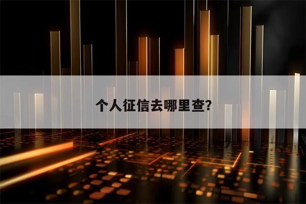 个人征信去哪里查？