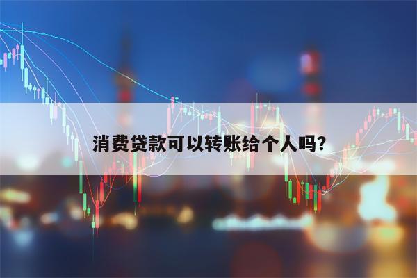 消费贷款可以转账给个人吗？