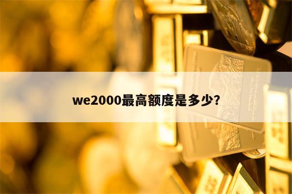 we2000最高额度是多少？