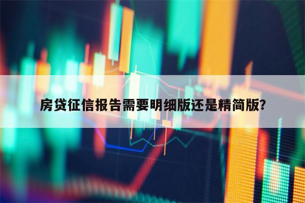 房贷征信报告需要明细版还是精简版？