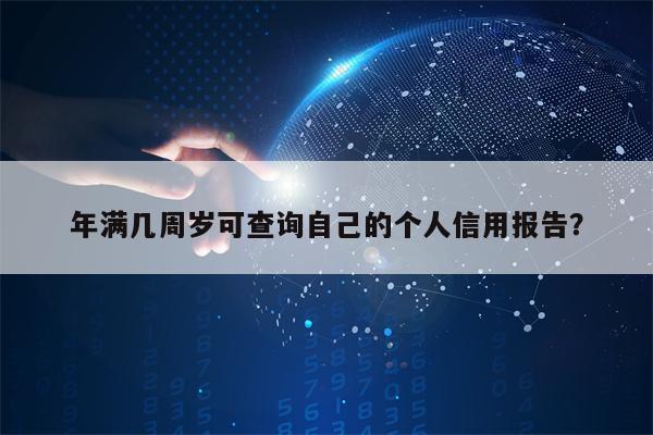 年满几周岁可查询自己的个人信用报告？