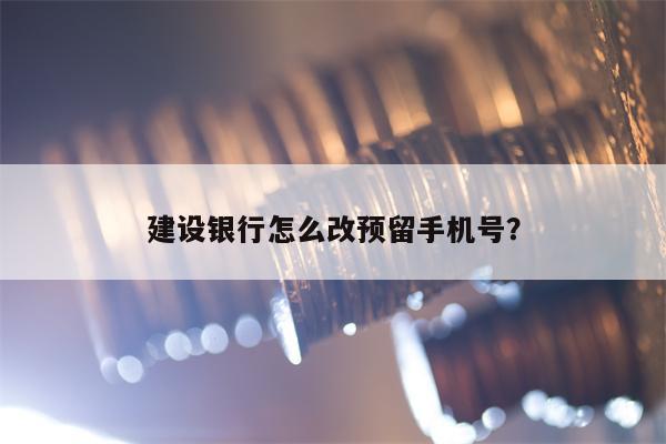 建设银行怎么改预留手机号？